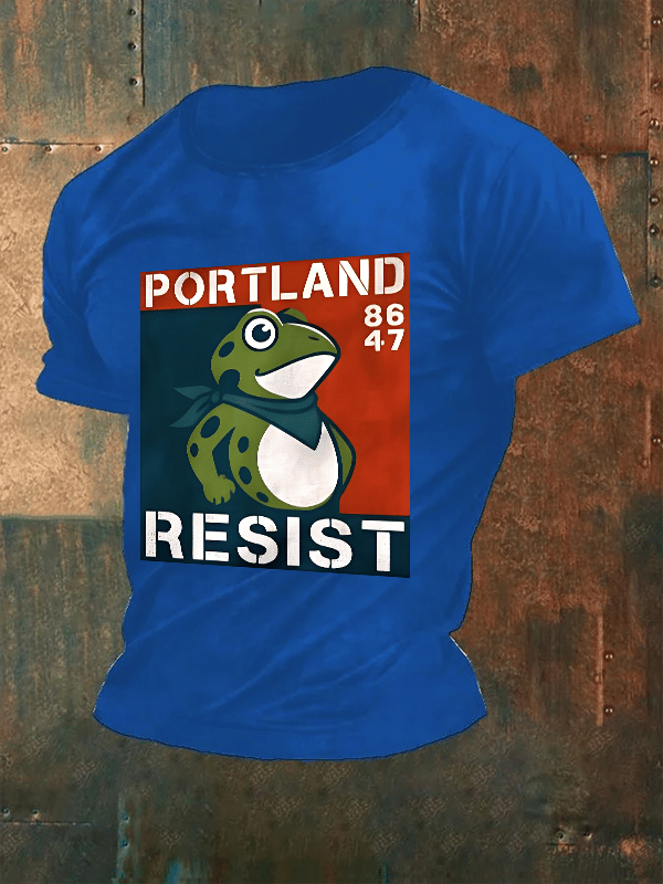 Men's  Portland Frog 8647 resist Print T-Shirt