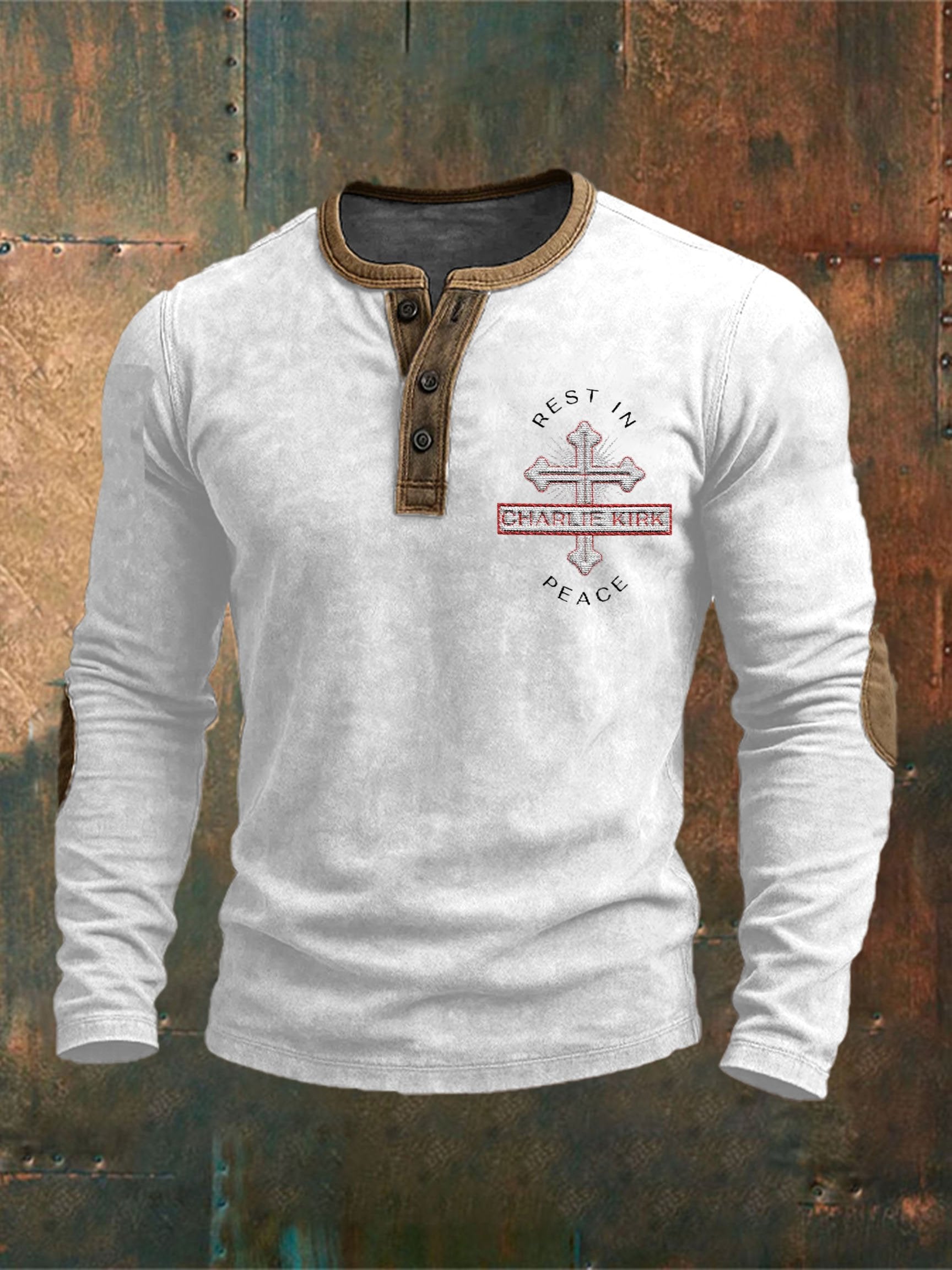 Men's Rest In Peace Printed Round Neck T-Shirt