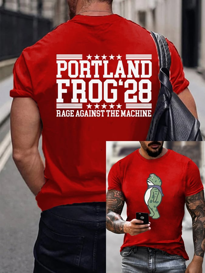 Men's FDT Portland Frog Protest Rage Against The Machine Print T-Shirt