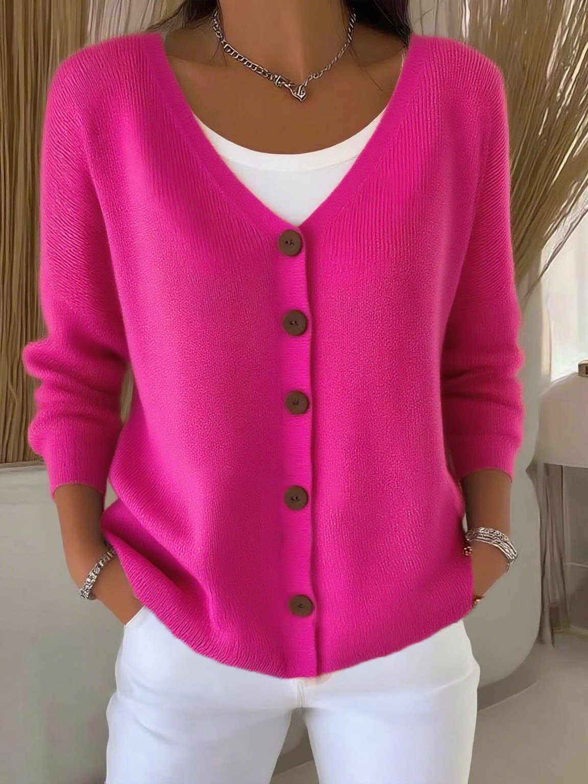 women's casual autumn knitted cardigan