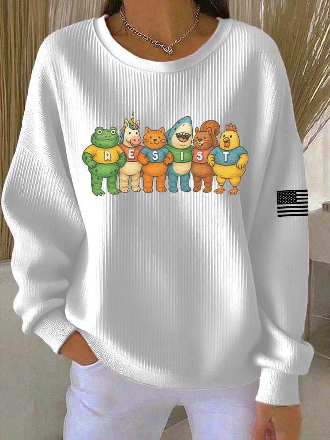 Women's Resist Frog Print Casual Sweatshirt