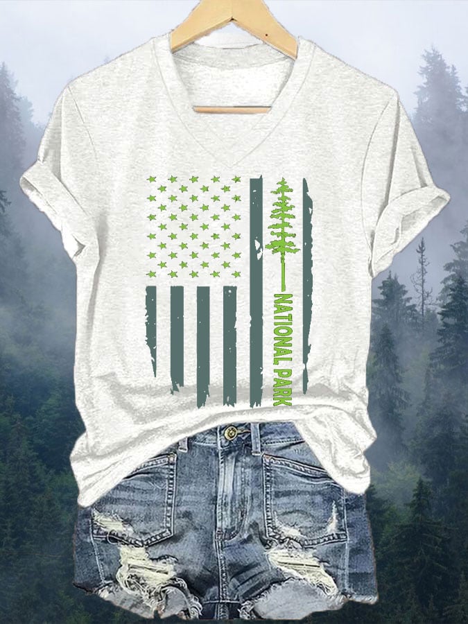 Women's Vintage National Park Print  T-Shirt