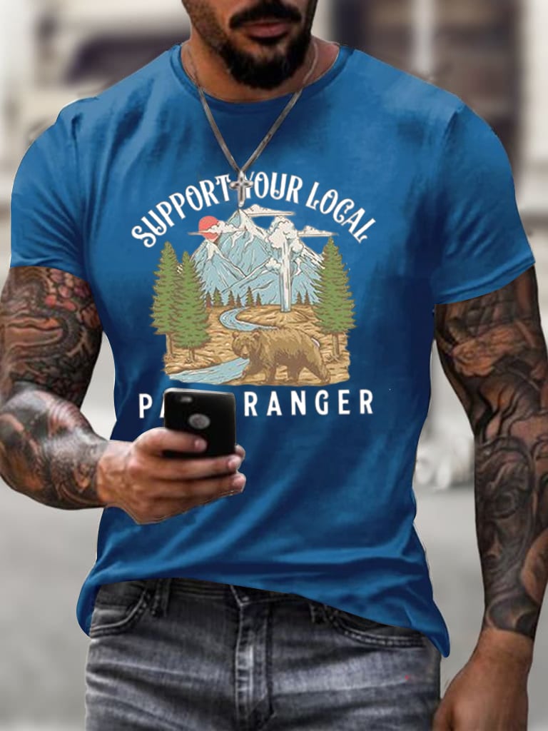 Men's Support Your Local Park Ranger Print T-Shirt