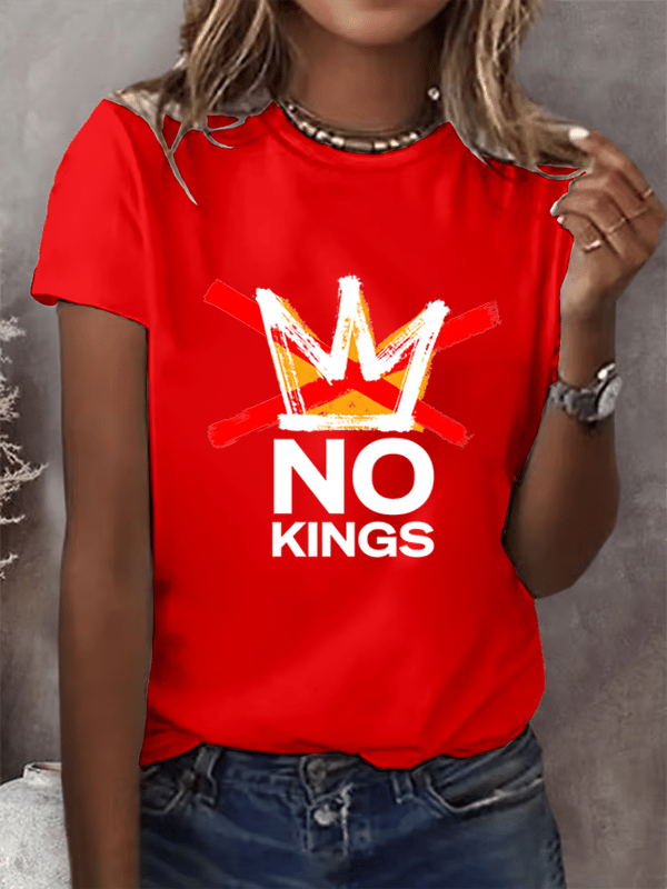 Women's  America has No Kings Printed Casual T-Shirt
