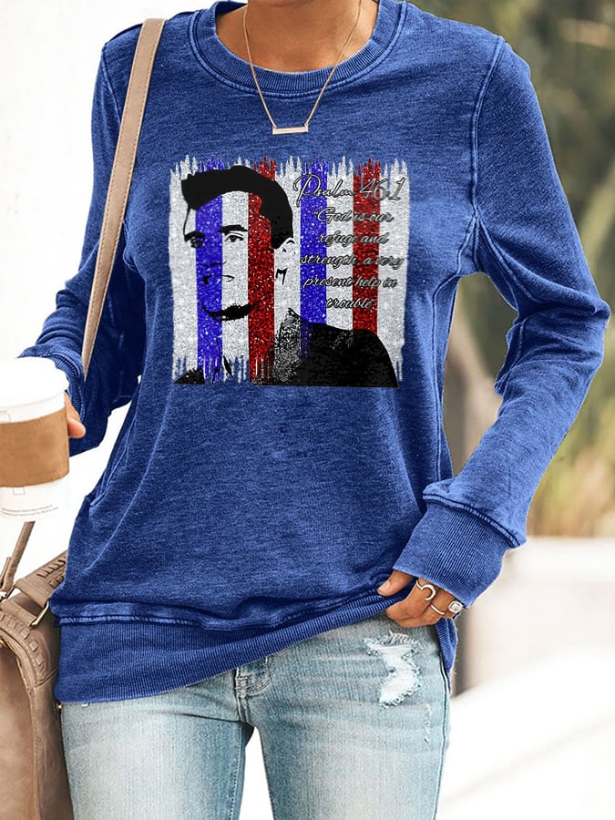 Retro God Is Our Refuge And Strength, A Very Present Help In Trouble Print Sweatshirt