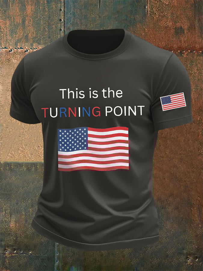 Men's This Is The Turning Point  Print Round Neck T-Shirt