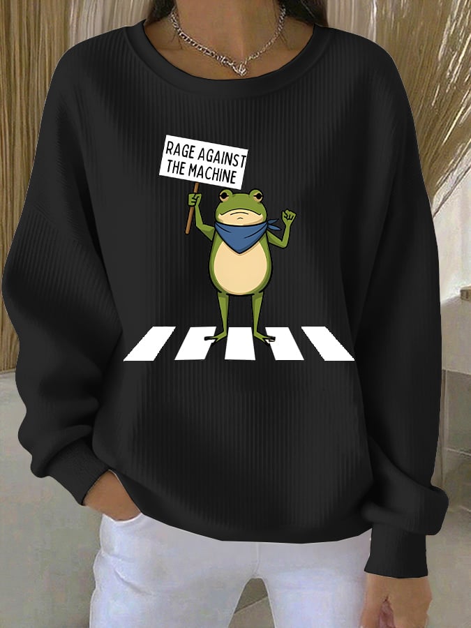 Women's Resist Frog Print Casual Sweatshirt