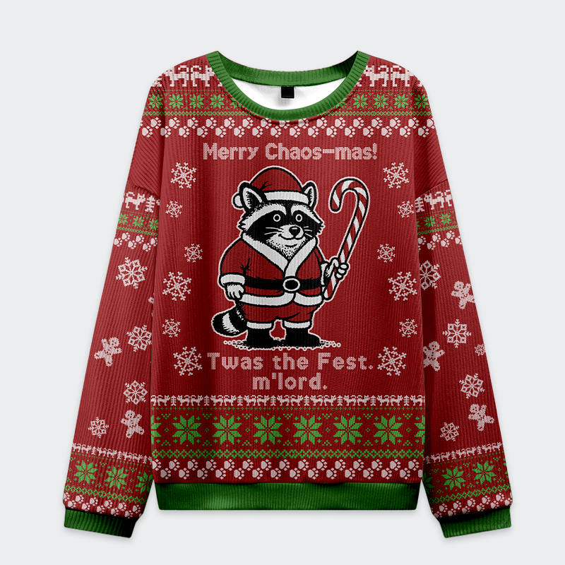 Tokyo-Tiger Chaos-mas Raccoon Samurai Ugly Sweatshirt