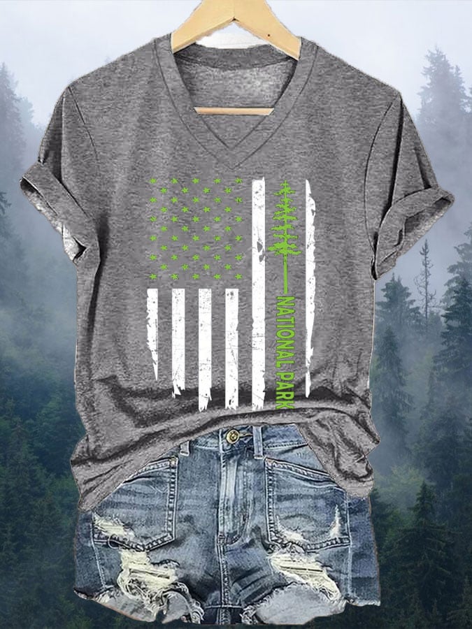 Women's Vintage National Park Print  T-Shirt