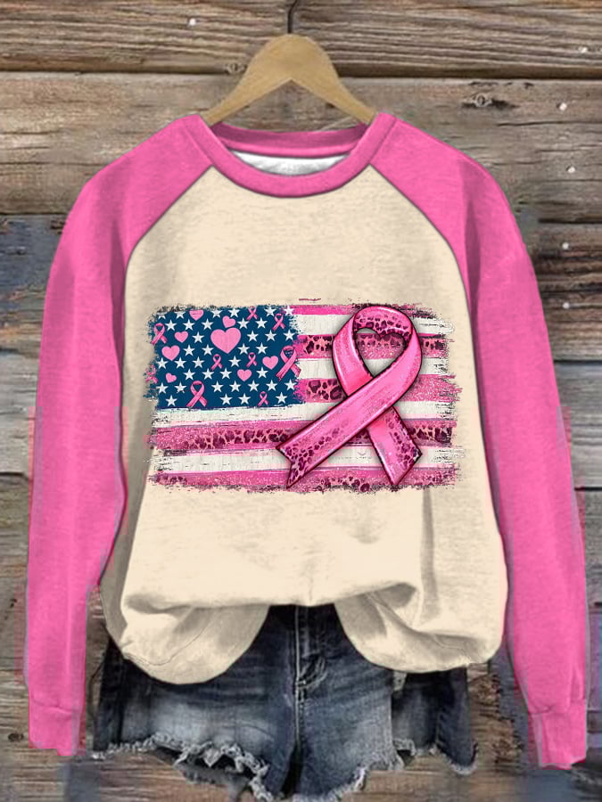 Women'S Breast Cancer Awareness Print Sweatshirt