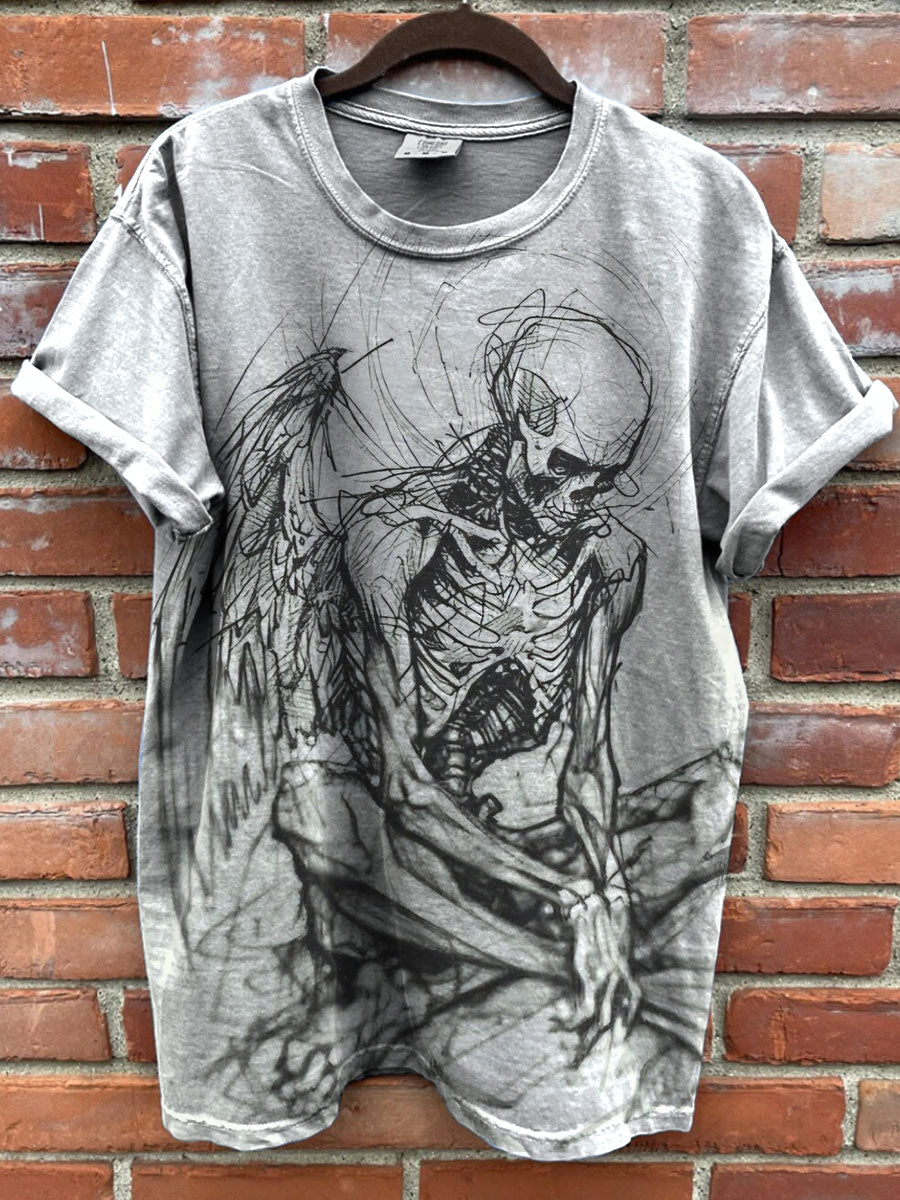 Skull Print Casual T-shirt