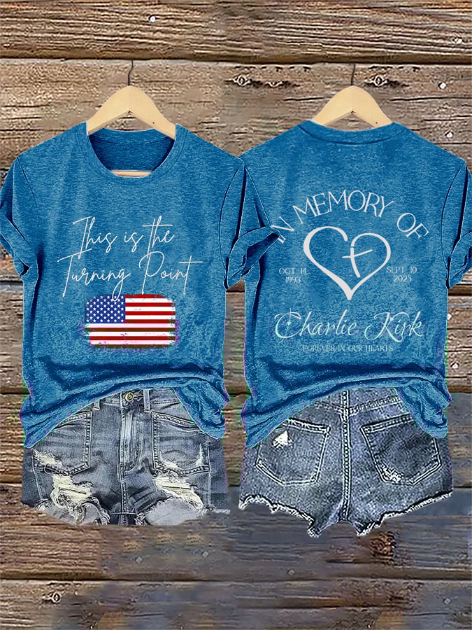 Retro This Is The Turning Point In Memory Of Forever In Our Hearts Print T-Shirt