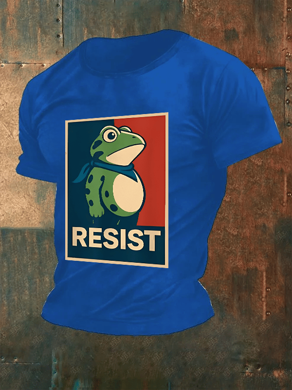 Men's  Portland Frog Art resist Print Casual T-Shirt