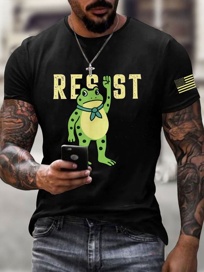 Men's FDT Portland Frog Protest Rage Against The Machine Print T-Shirt