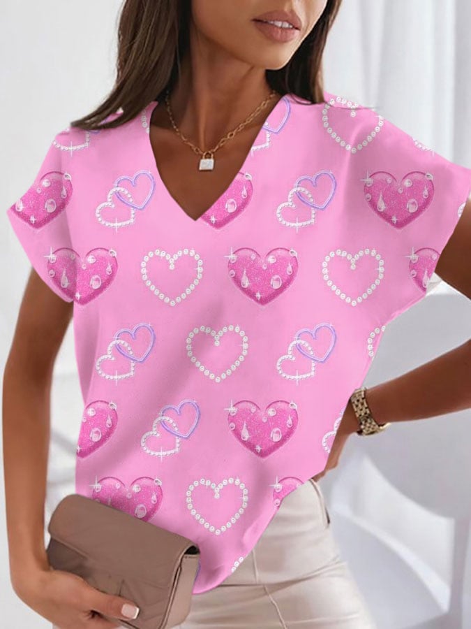 Women's Breast Cancer Awareness Print Casual T-Shirt