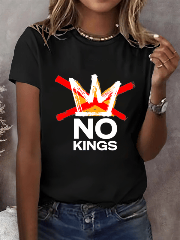 Women's  America has No Kings Printed Casual T-Shirt