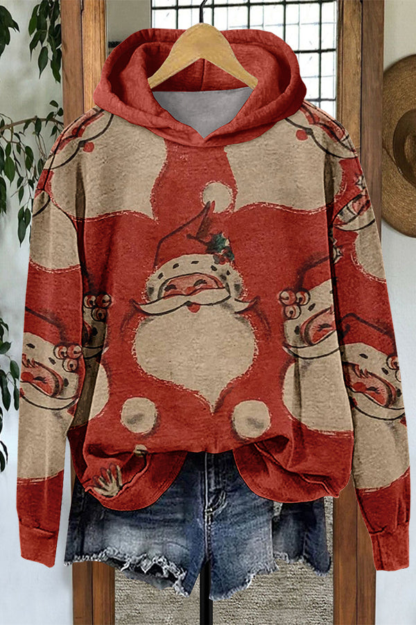Retro Santa Hooded Sweatshirt