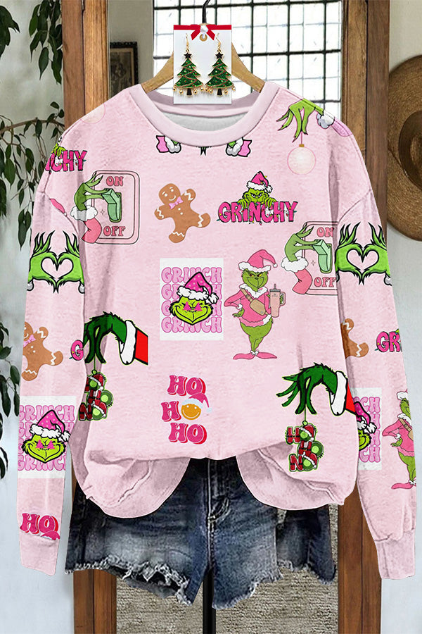 Christmas Grinch Gingerbread Man Sweatshirt