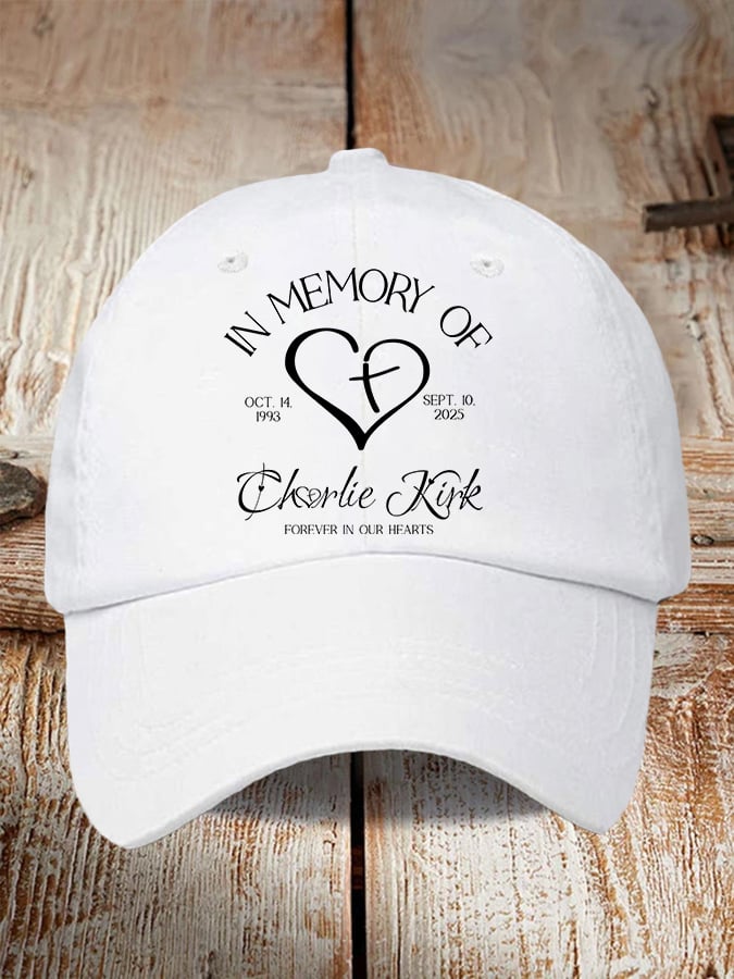 Retro Forever In Our Hearts Print Baseball Cap