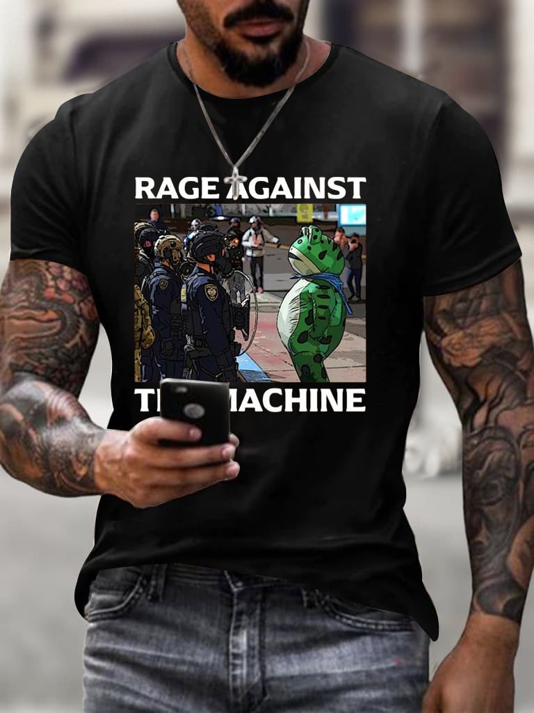 Men's  Resist Frog Printed Casual T-shirt