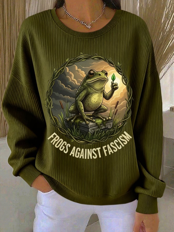 Women's Resist Frog Print Casual Sweatshirt