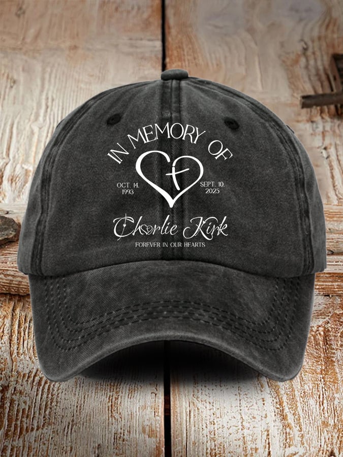 Retro Forever In Our Hearts Print Baseball Cap