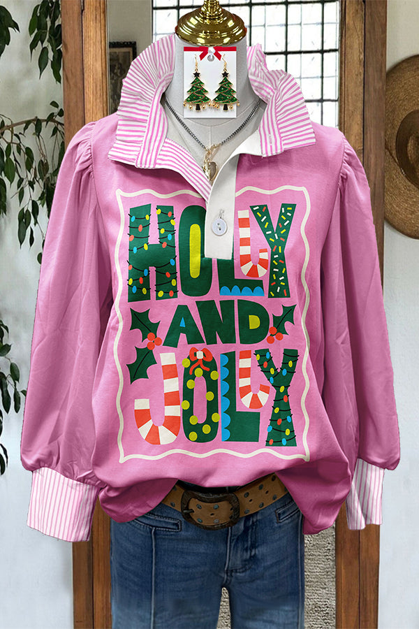 Holly And Jolly Striped Blouse