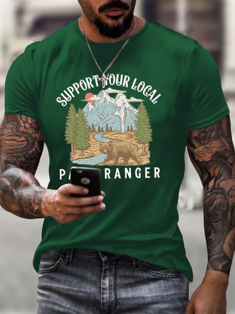 Men's Support Your Local Park Ranger Print T-Shirt