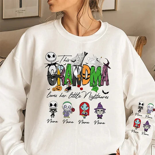 Personalized Halloween This Mama Loves Her Little Nightmares Sweatshirt with Kids Name