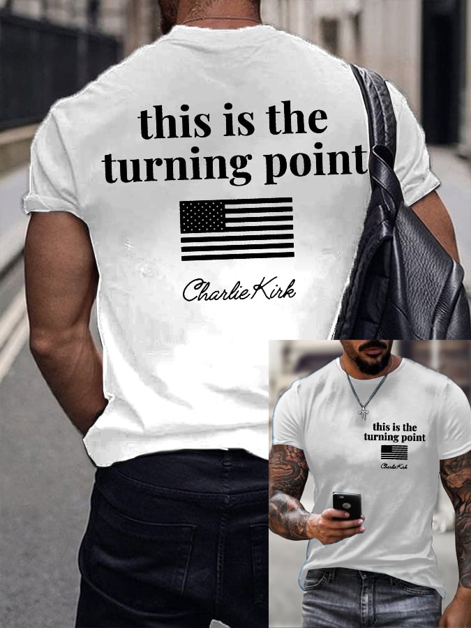 Men's This Is The Turning Point Print short-sleeved T-shirt