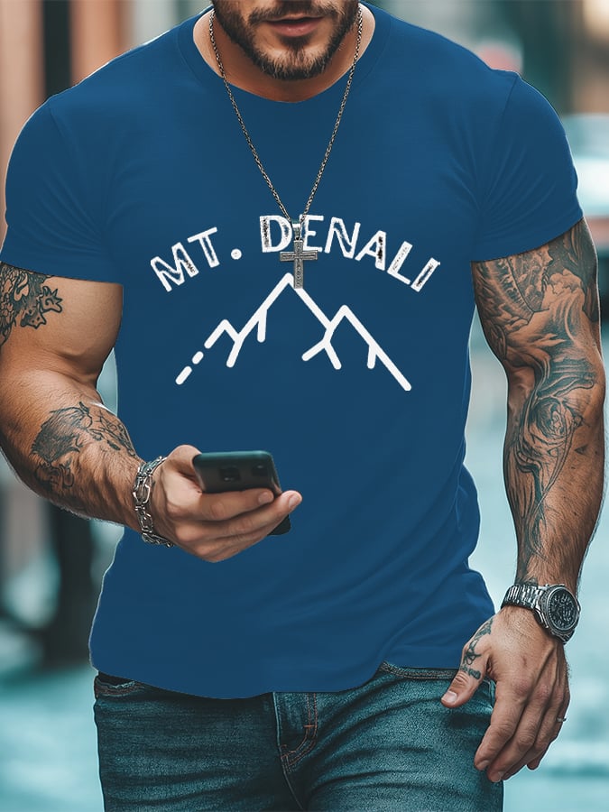 Men's Protect Our National Parks Printed Round Neck T-Shirt