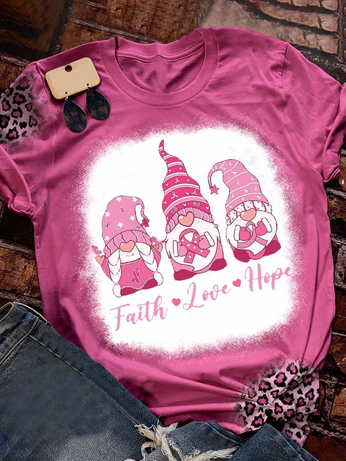 Fashion Gnome Print Short Sleeve T-Shirt