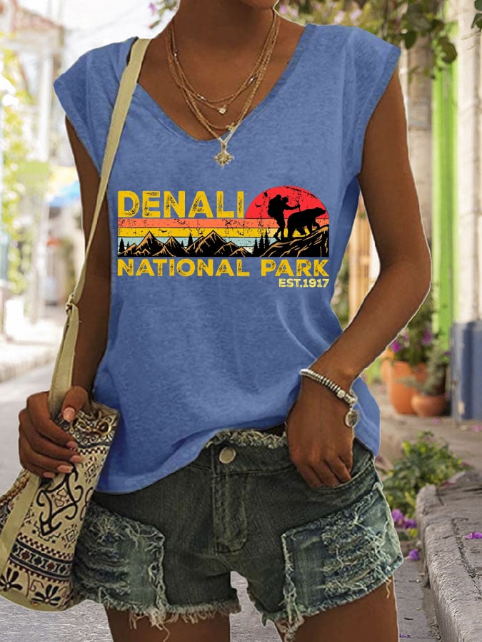 Women's Protect Our National Parks Hot Spot Print Sleeveless Lounge Tank Top