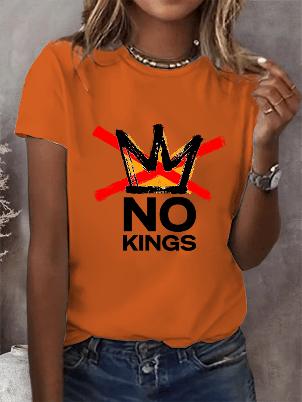 Women's  America has No Kings Printed Casual T-Shirt