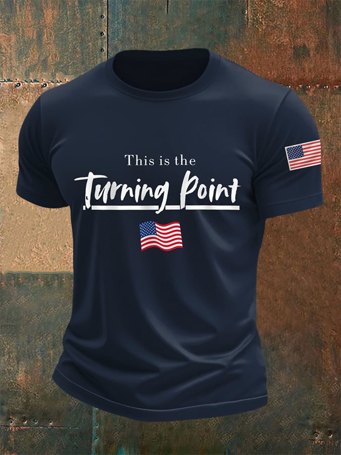 Men's This Is The Turning Point Print Round Neck T-Shirt