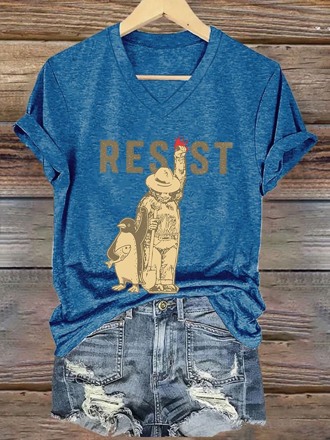 Women's FDT Portland Frog Protest Revolt Machine Print T-Shirt