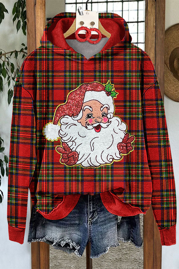 Christmas Plaid Santa Hoodie