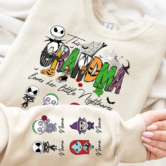 Personalized Halloween This Mama Loves Her Little Nightmares Sweatshirt with Kids Name