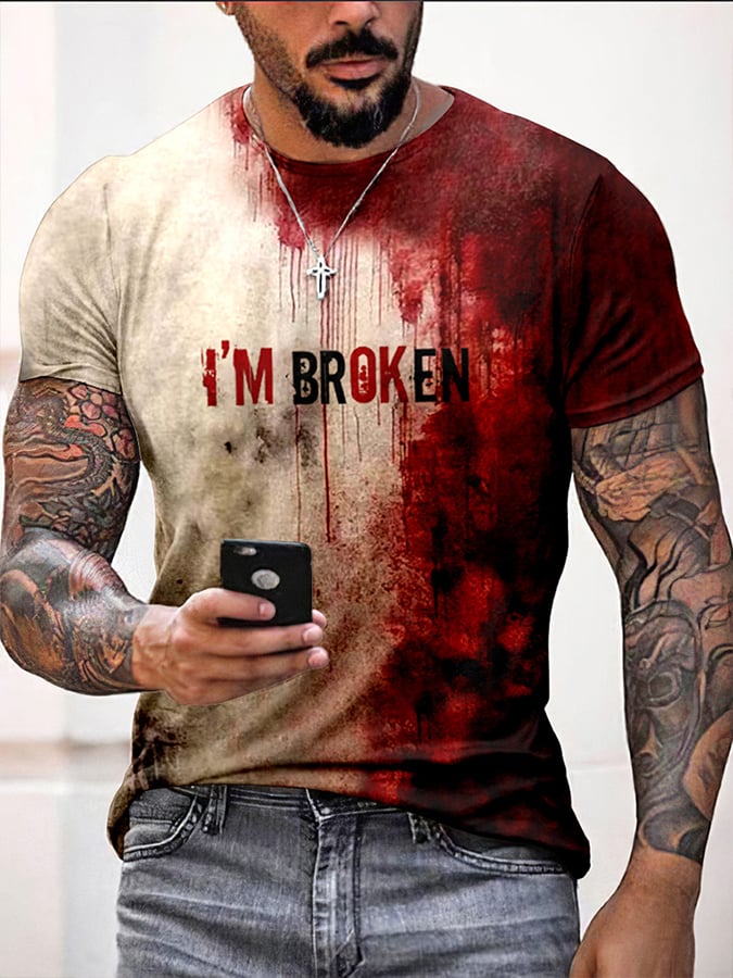 Men's Halloween I'M Broken Casual T-Shirt