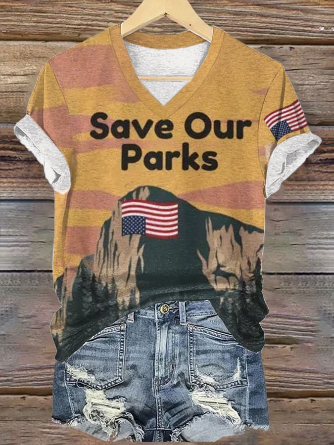 Women's Save Our Parks Printed Short-Sleeved T-Shirt
