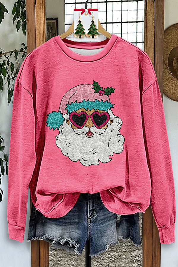 Vintage Santa Palooza Print Sweatshirt