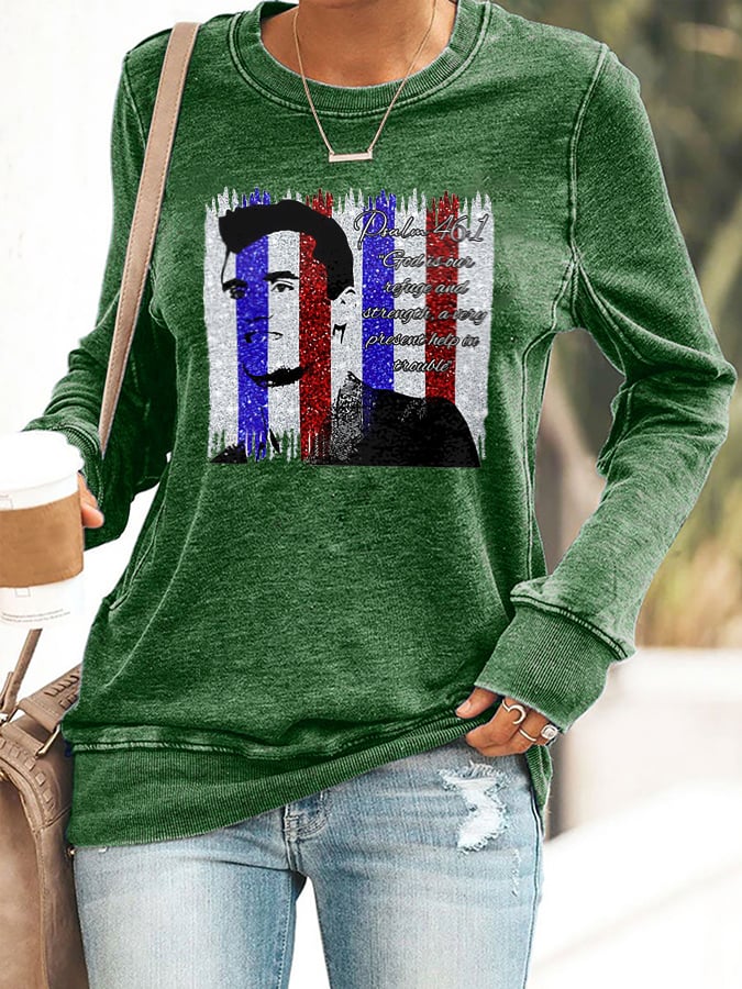 Retro God Is Our Refuge And Strength, A Very Present Help In Trouble Print Sweatshirt