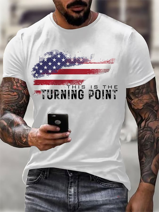 Men's This Is The Turning Point Print Round Neck T-Shirt