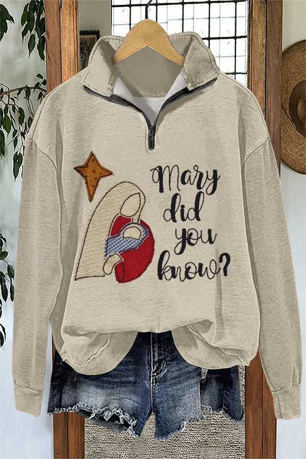 Cute Christian Christmas Print Sweatshirt