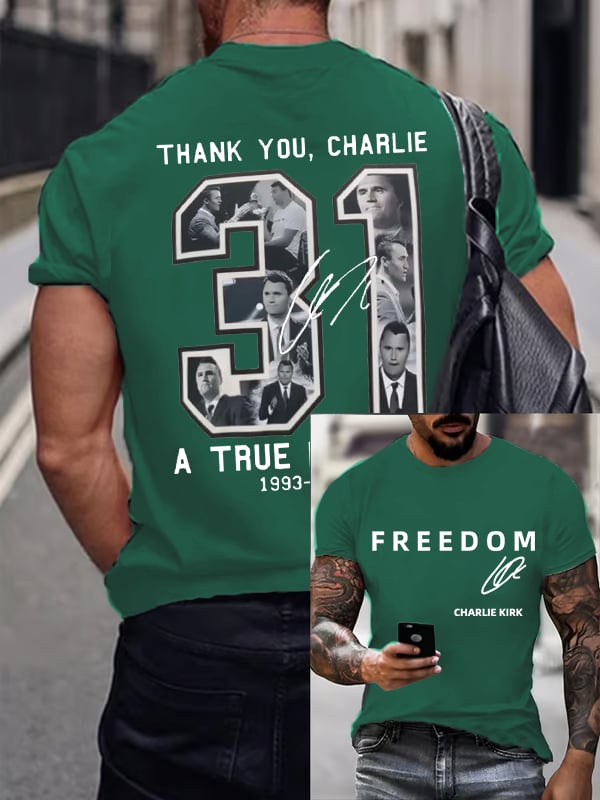 🎂 Happy BirthdayMen's  Commemorative Liberty Signature 31 Print T-shirt