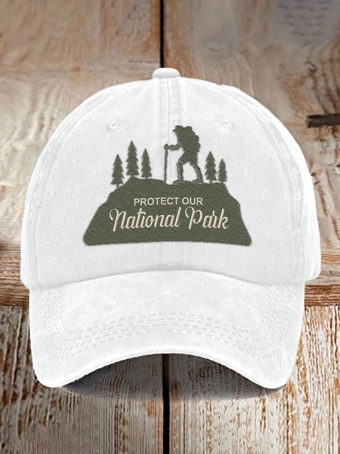 Retro Protect Our National Park Printed Baseball Cap