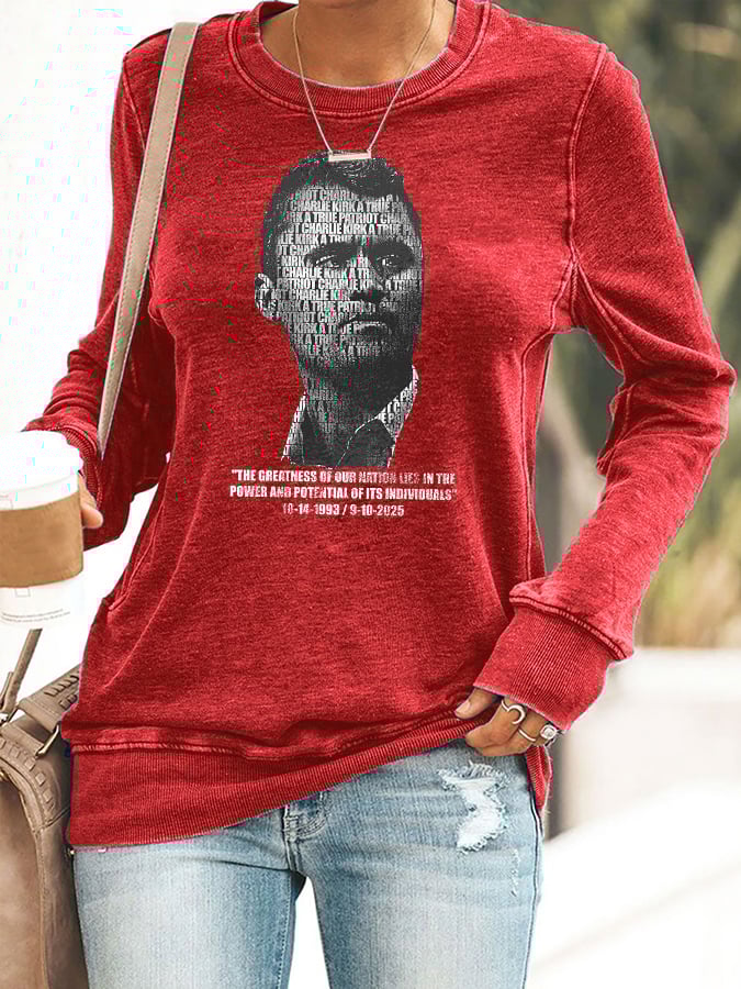 Retro The Greatness Of Our Nation Lies In The Power And Potential Of Its Individuals Print Sweatshirt