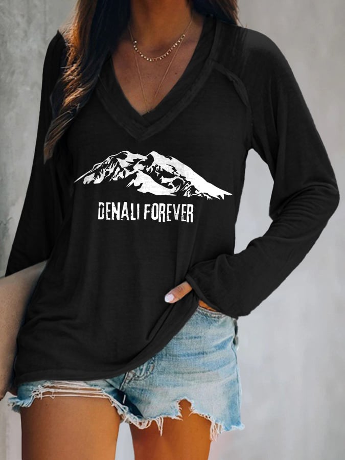 Women's Protect Our National Parks Print V Neck T-Shirt