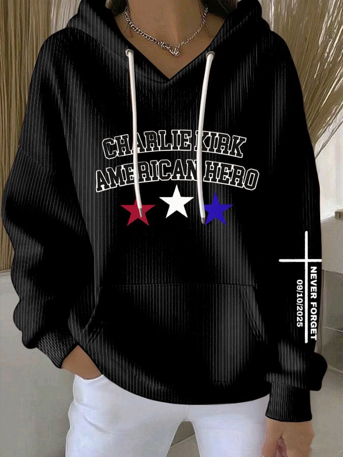 Women's American Hero Never Forget Print Casual Sweatshirt