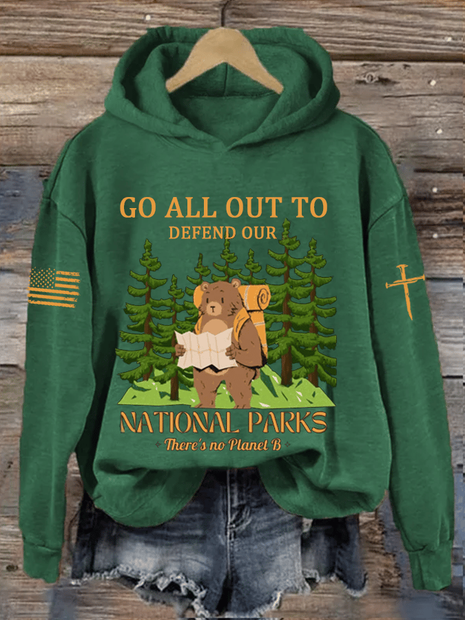 Women's National Park Protection Heat Transfer Hood Sweatshirt